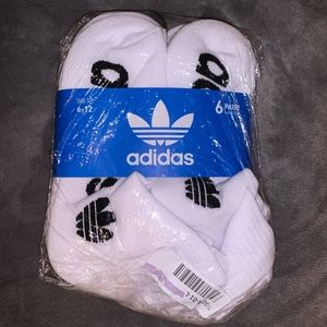 Adidas Original Quarter Socks 6 Pairs Men’s Shoe Size 6-12 White BRAND NEW